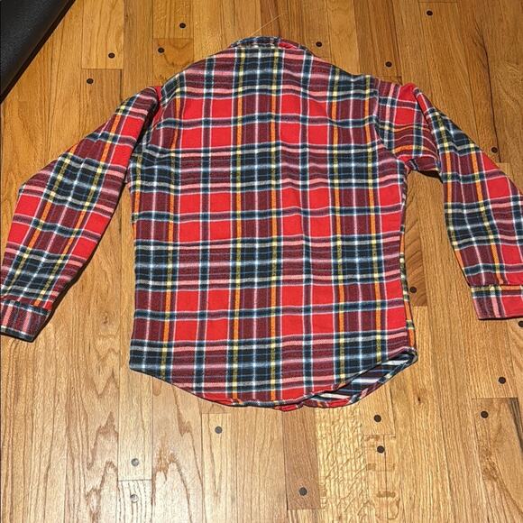 Vtg Big Mac Flannel Shirt Men's Medium 1970s Red  Plaid Heavyweight Penneys - Picture 8 of 10